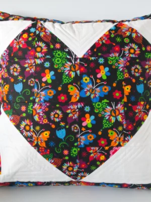 Housse de coussin FOLKER PAPILLONS patchwork noir