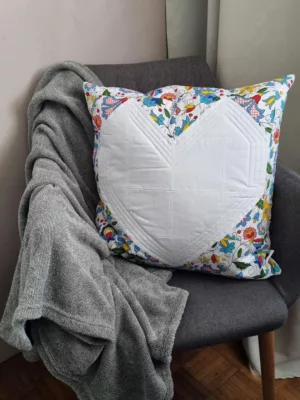 Housse de Coussin décorative patchwork FOLKER LOVI bleu